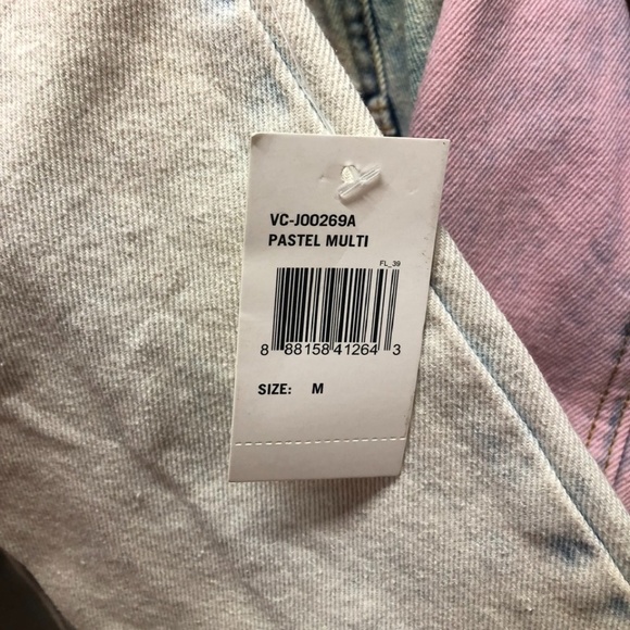 💙💖💛 Rare Vigoss Tie Dye Denim Jean Short Jacket, M, NWT - Picture 6 of 7